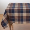 Saro Lifestyle SARO 8571.BR70S 70 in. Square Stitched Plaid Cotton Blend Tablecloth - Brown 8571.BR70S